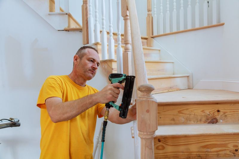 Experienced Carpenter Installing Stairs
